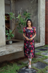 Black Pink Flower kurti