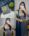 ✨ Elegant Bluish Grey Shimmer Kurti Set with Dupatta 💫 | Festive Wear | Premium Tissue Silk Fabric